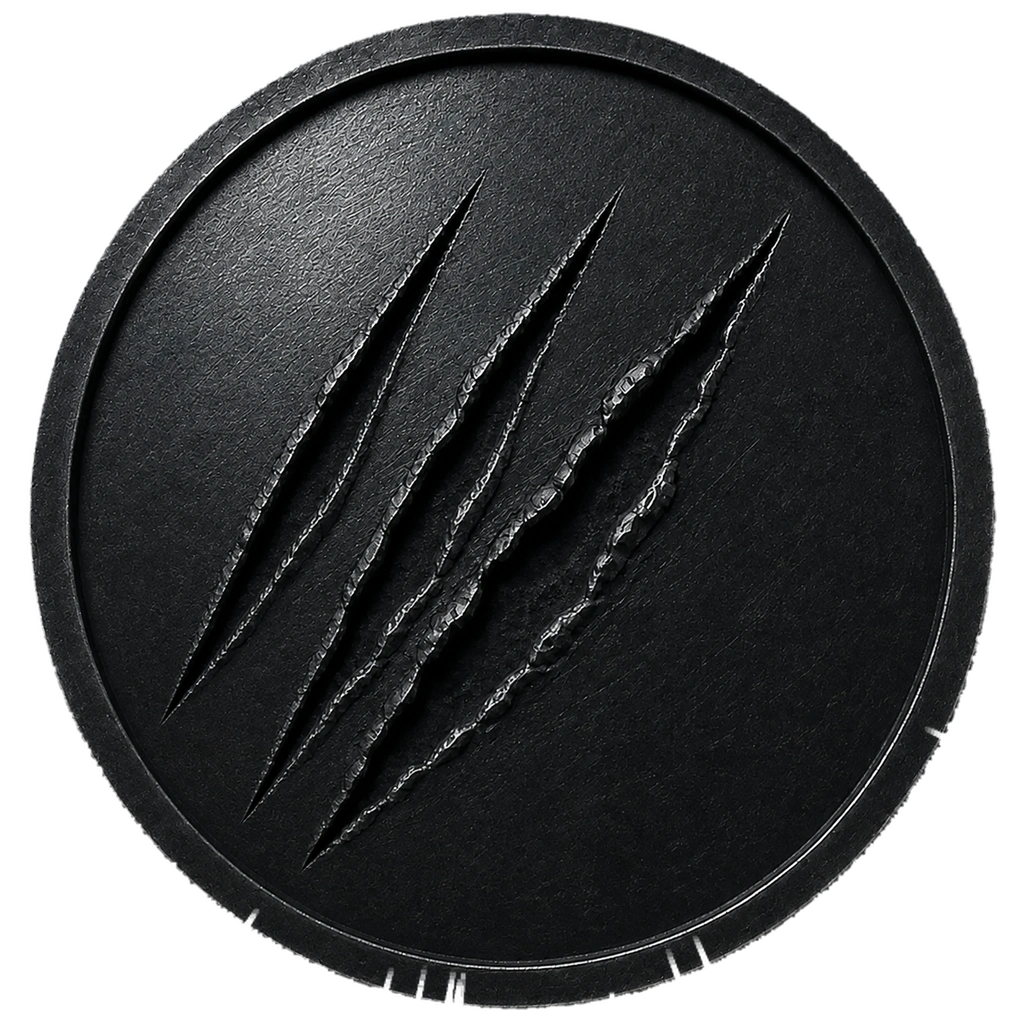 Obsidian III medal with three claw marks
